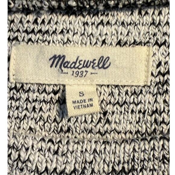 Madewell Women’s‎ Size Small Gray Tweed Cropped Sculpture Sweater Hi-Lo - Picture 4 of 8